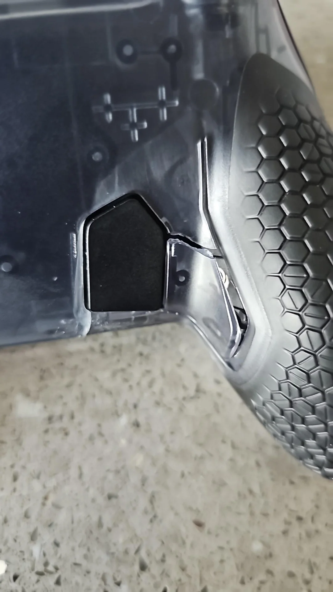 picture of a scuf omega with a snapped off plastic paddle on the rear side which is called paddles i believe this would be p1 paddle can you help
